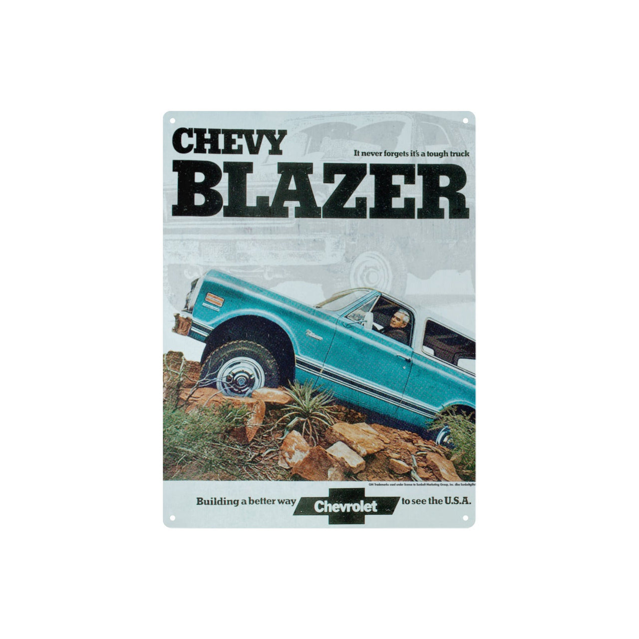 Chevy Blazer  12"x16" Tin Sign – Classic Muscle Car Decor for Garage, Man Cave, Bar, or Home