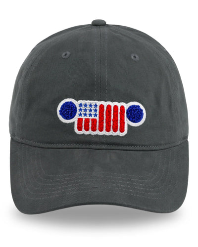 Hat - Jeep Chino Twill Ponytail with Chenille Stars and Stripes Grille Patch