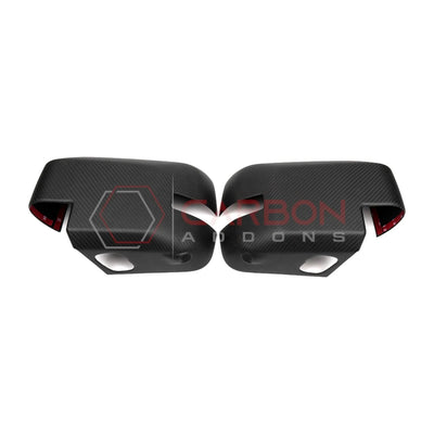 Real Carbon Fiber Mirror Cap Cover with Turn Signal For 2021+ Ford Bronco
