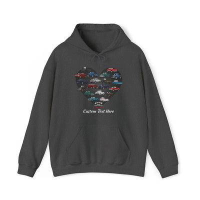 Personalized Unisex Chevy Trucks Heart Pullover Hoodie