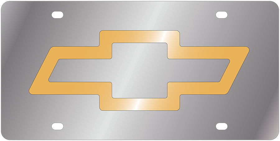 Chevrolet Bowtie Stainless Steel License Plate