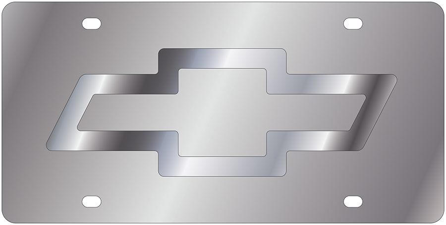 Chevrolet Bowtie Stainless Steel License Plate