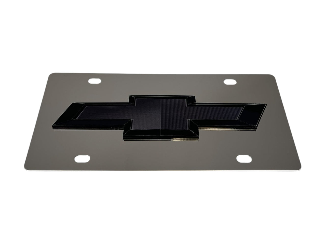 Chevrolet Black Bowtie Stainless Steel License Plate