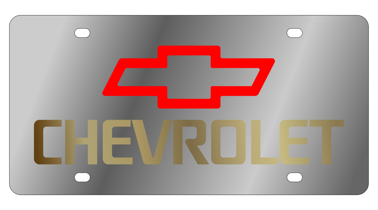 Chevrolet Bowtie Stainless Steel License Plate