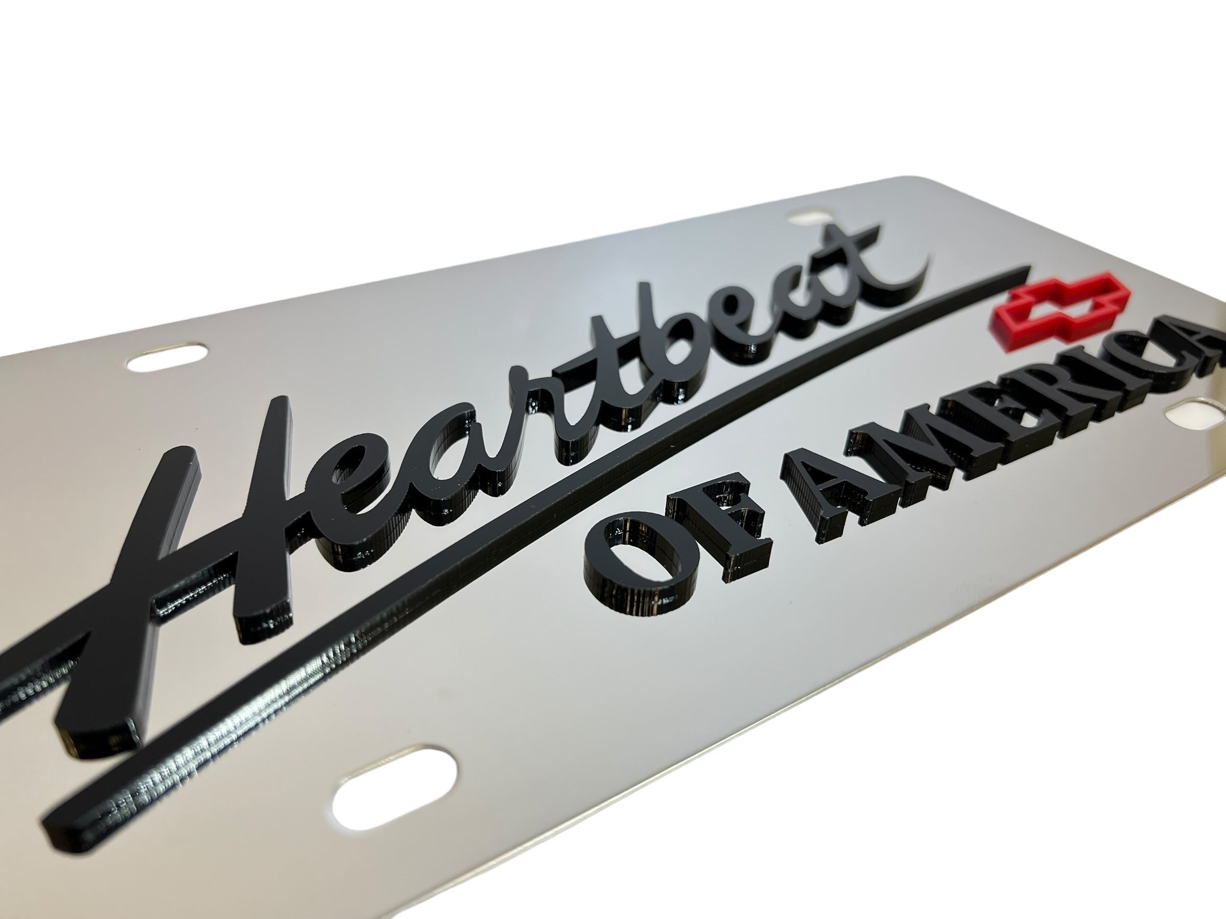 Chevrolet Heartbeat of America Stainless Steel License Plate