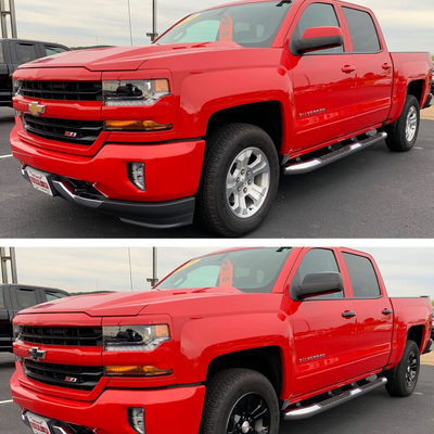 2014-2018 Chevrolet Silverado 1500, 14-18 GMC Sierra 1500 2 PCS Top Gloss Black Replacement Mirror Cover