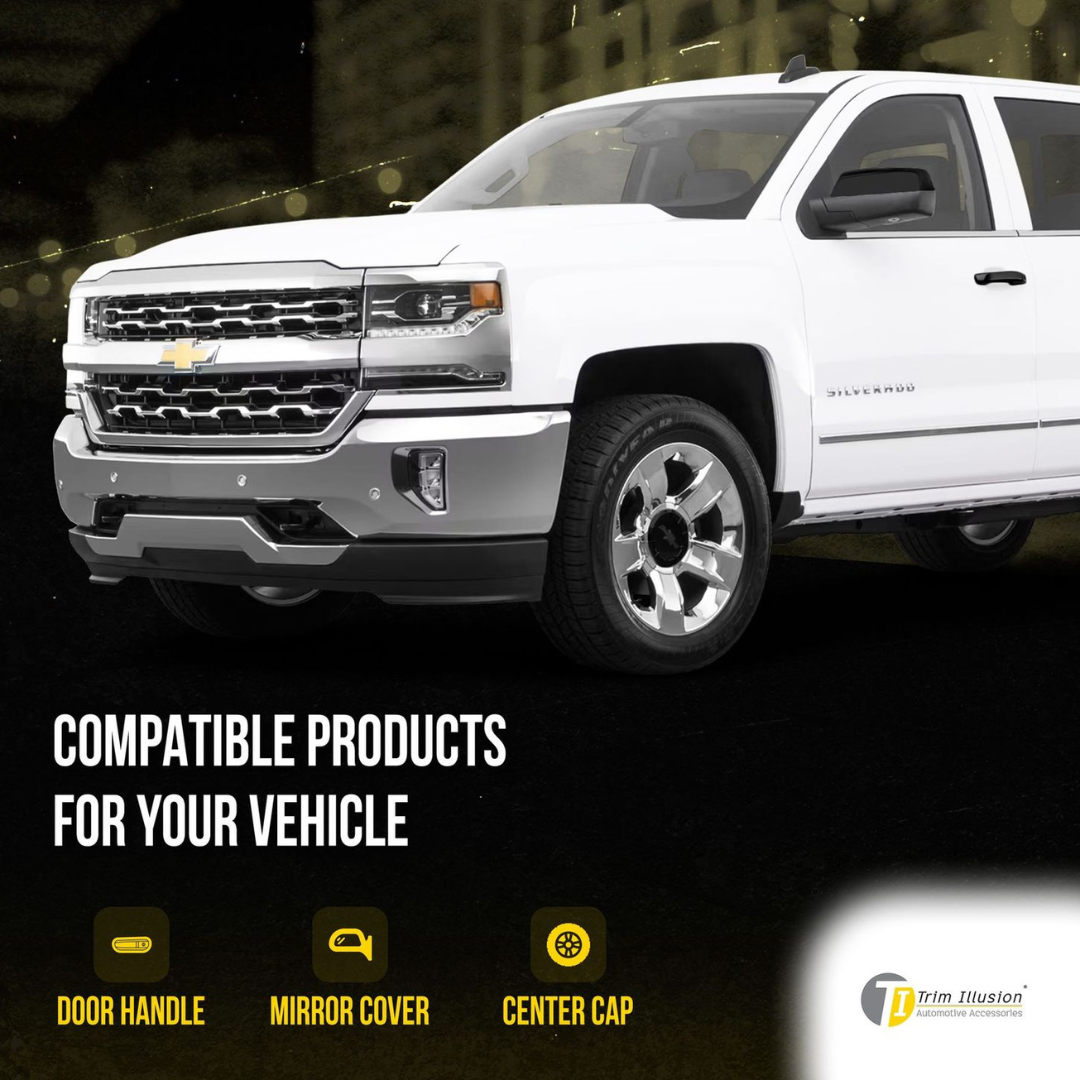 2014-2018 Chevrolet Silverado 1500, 14-18 GMC Sierra 1500 2 PCS Top Gloss Black Replacement Mirror Cover