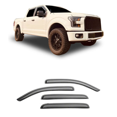 2015-2026 Ford F-150 Rain Guards Tape On | Black Horse Off Road - Image 1