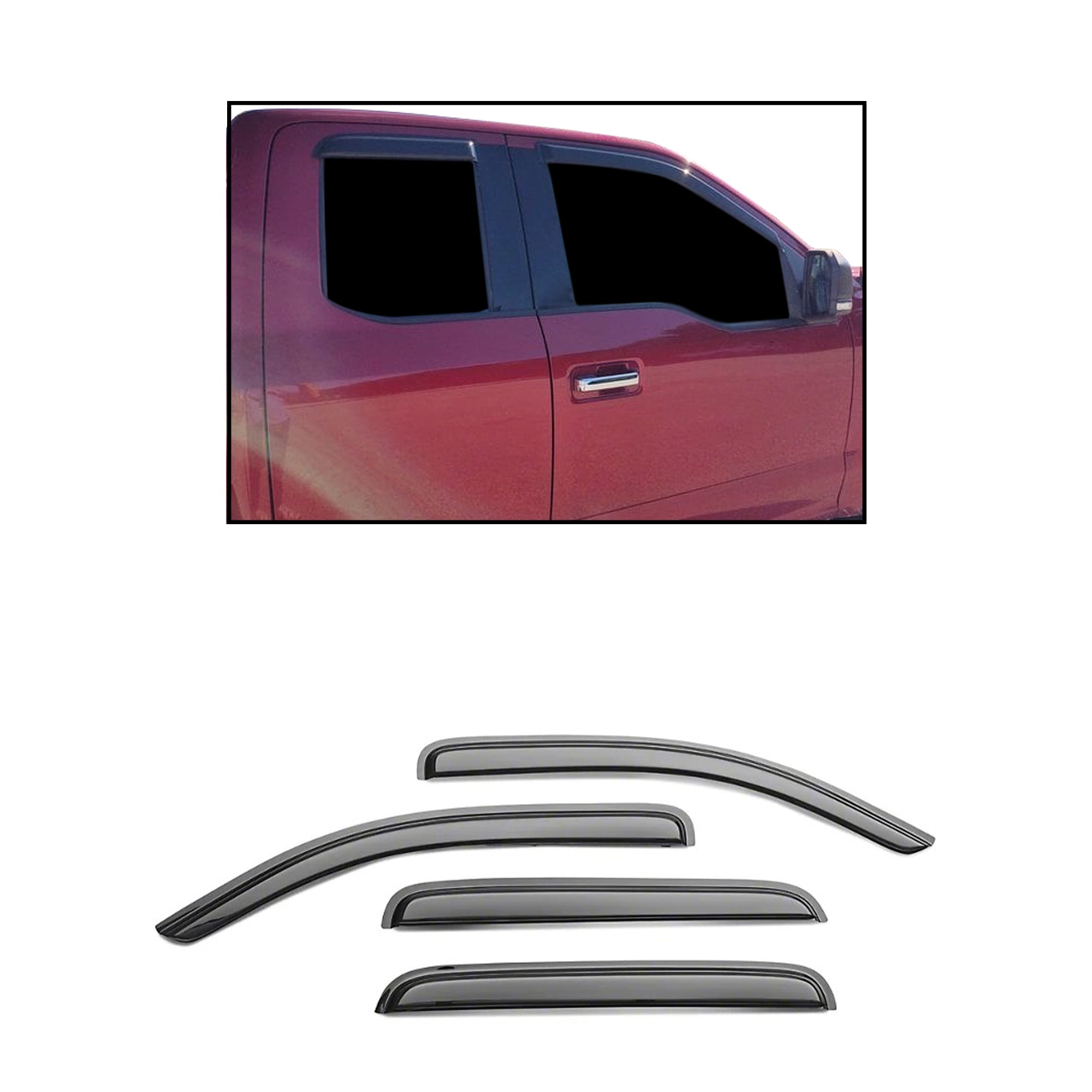2015-2026 Ford F-150 Rain Guards Tape On | Black Horse Off Road - Image 1