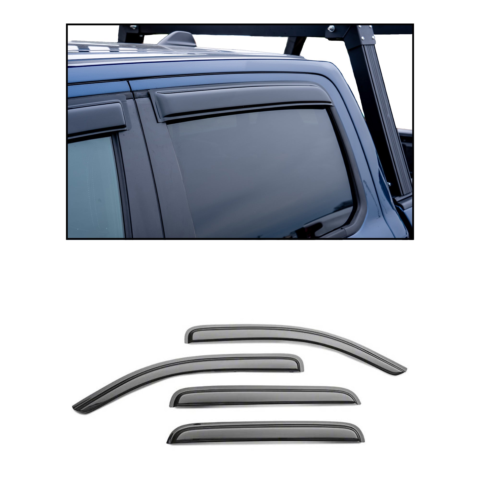 2022-2026 Nissan Frontier Rain Guards Tape On | Black Horse Off Road - Image 1