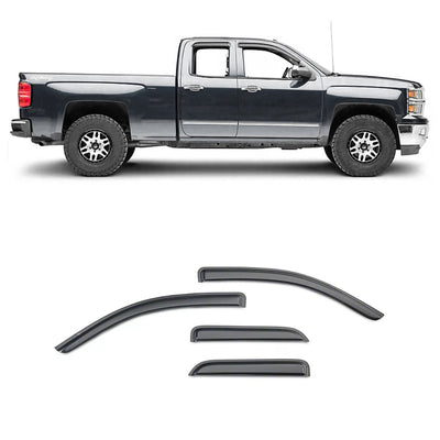 2014-2022 Sierra 1500 Rain Guards Tape On | Black Horse Off Road - Image 1