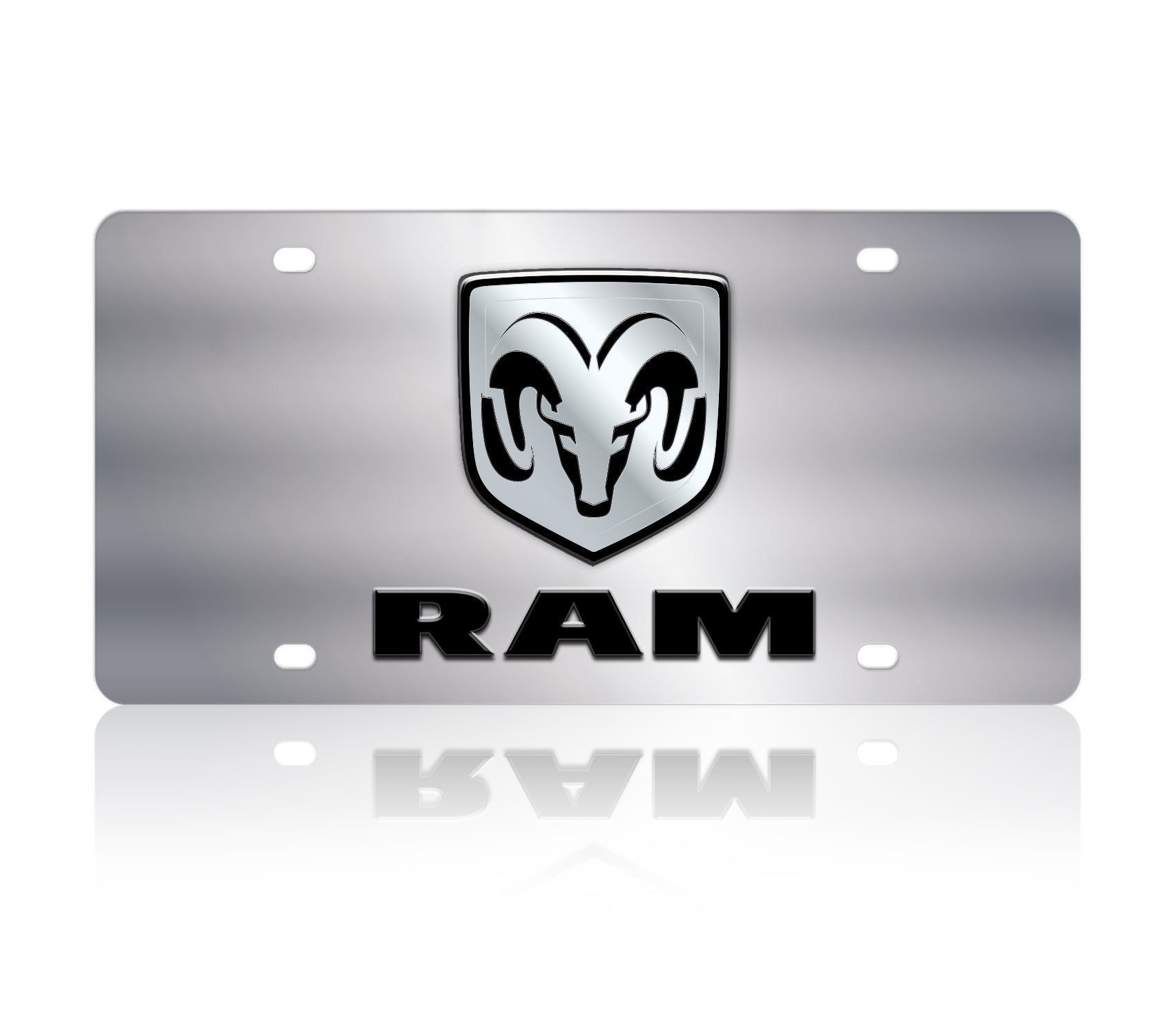 Ram Head Stainless Steel License Plate