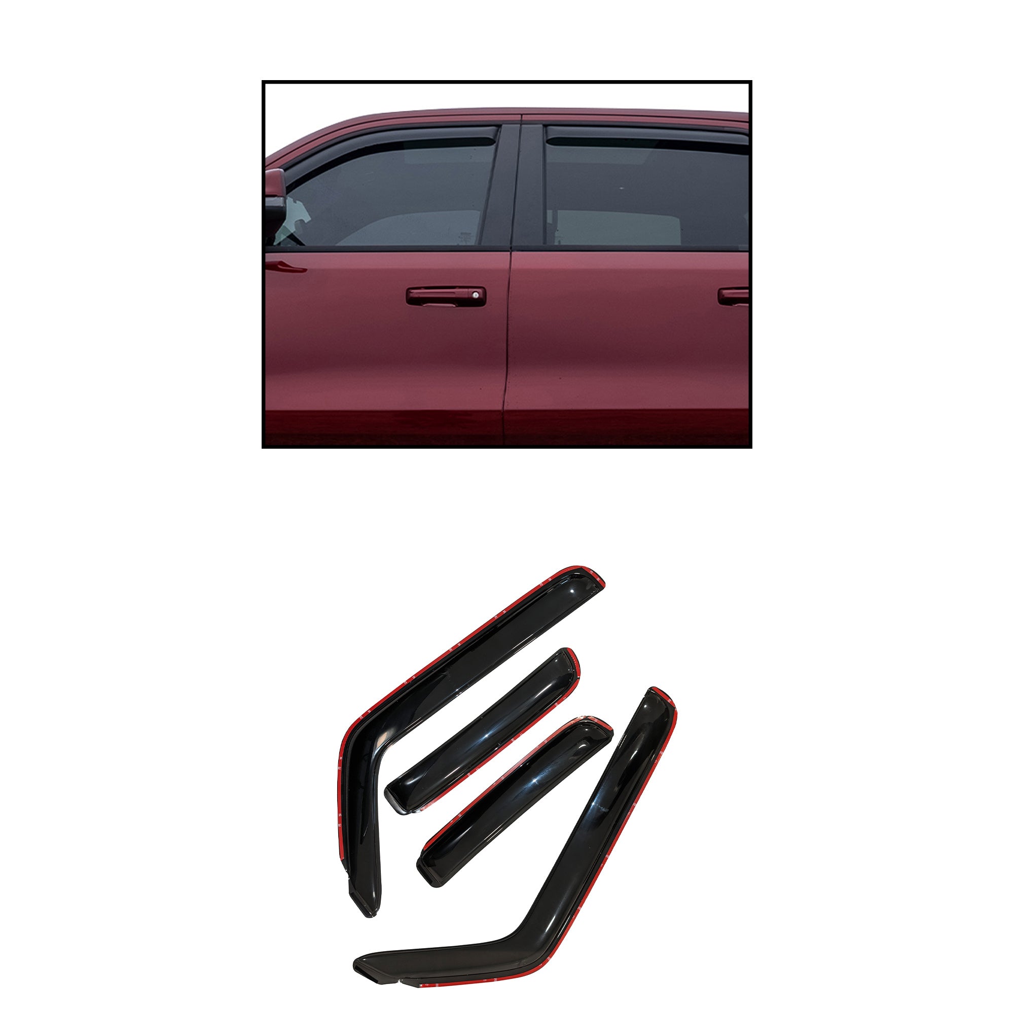 2013-2018 Nissan Pathfinder Rain Guards In Channel | Black Horse Off Road - Image 1