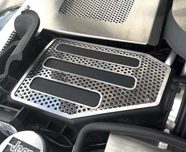 2007-2018 Jeep Wrangler JK - Perforated Air Box Cover | Polished Stainless Steel Finish with Brushed Trim-ACC-143001-corvette-store-online