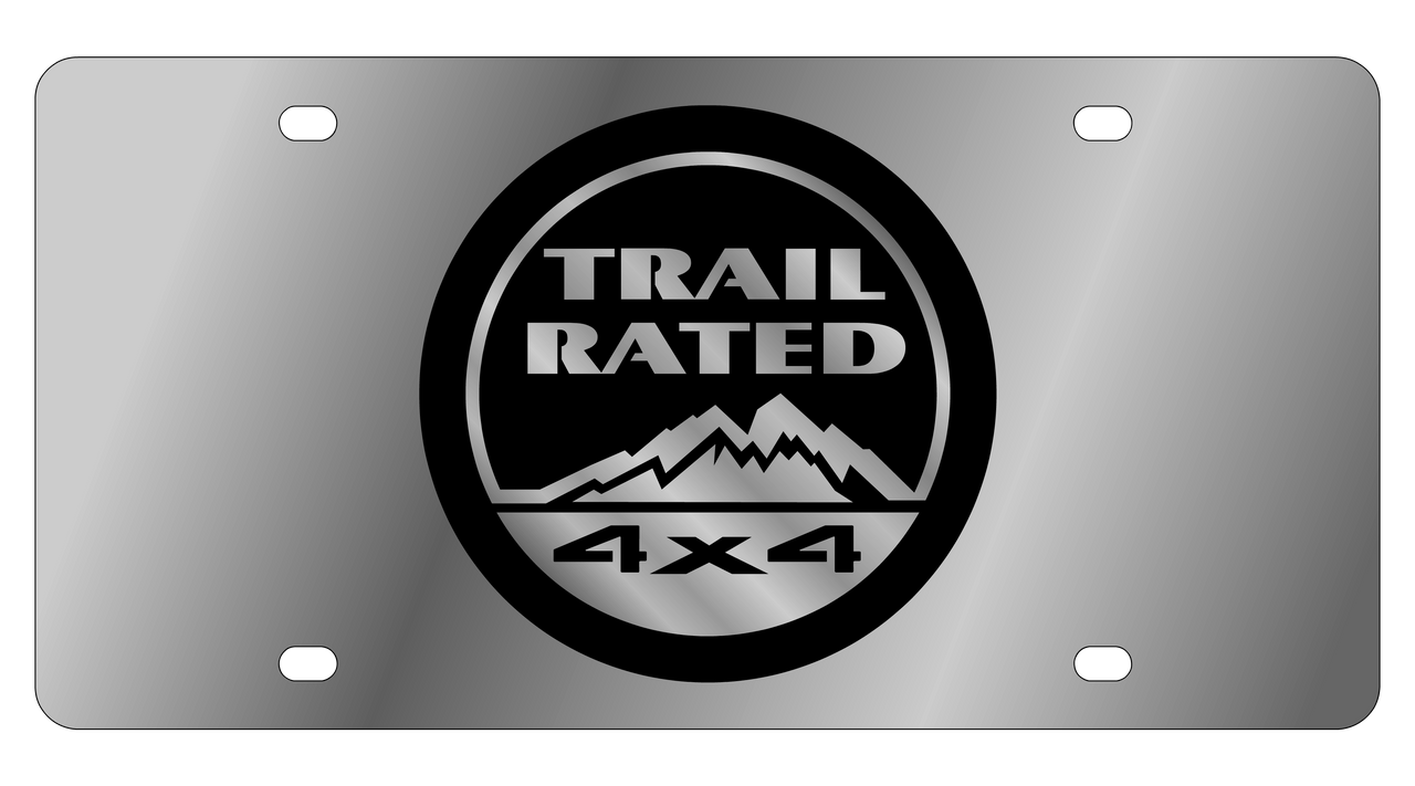 Jeep Trail Rated 4X4 Stainless Steel License Plate