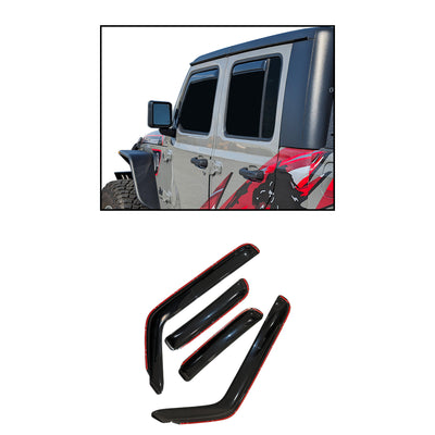 2007-2018 Jeep Wrangler Rain Guards In Channel | Black Horse Off Road - Image 1