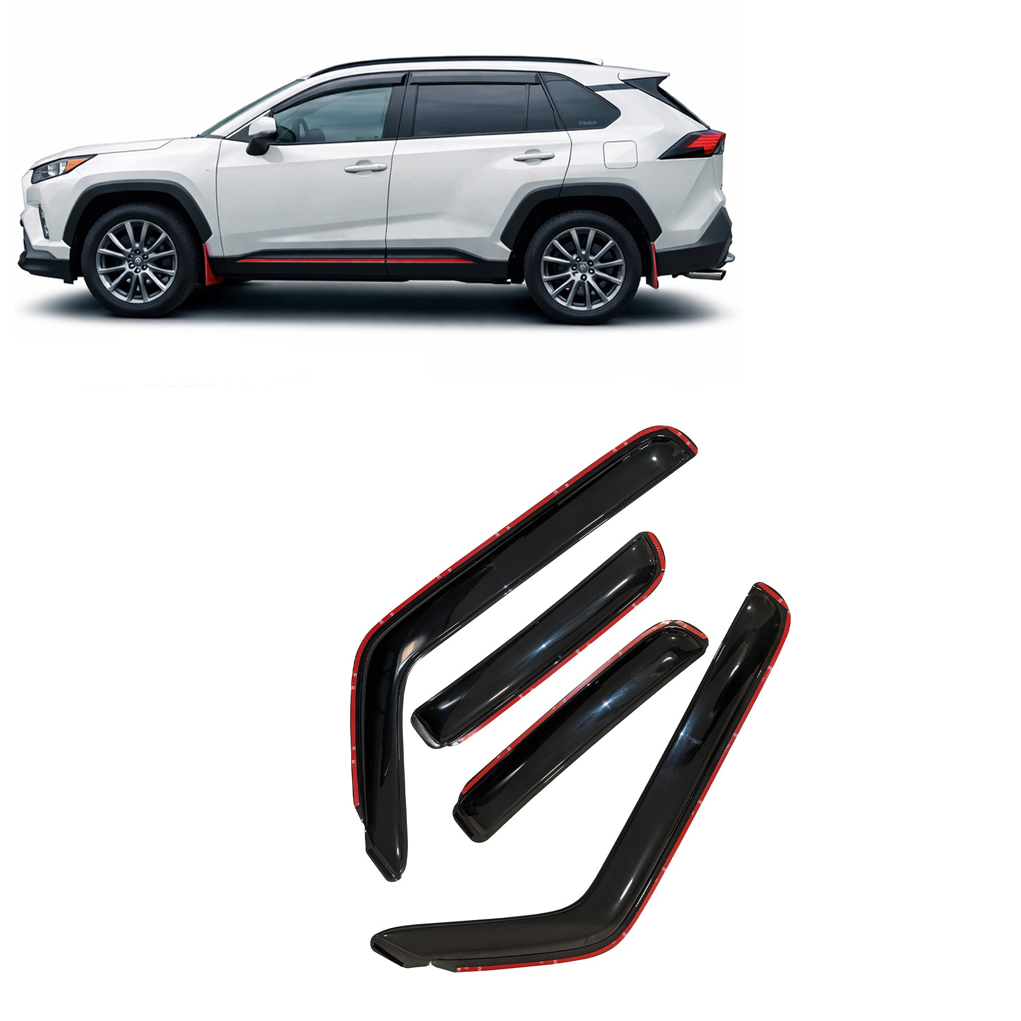 2020-2025 Toyota Rav4 Rain Guards In Channel | Black Horse Off Road - Image 1