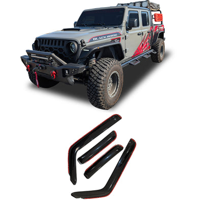 2018-2024 Jeep Wrangler Rain Guards In Channel | Black Horse Off Road - Image 1