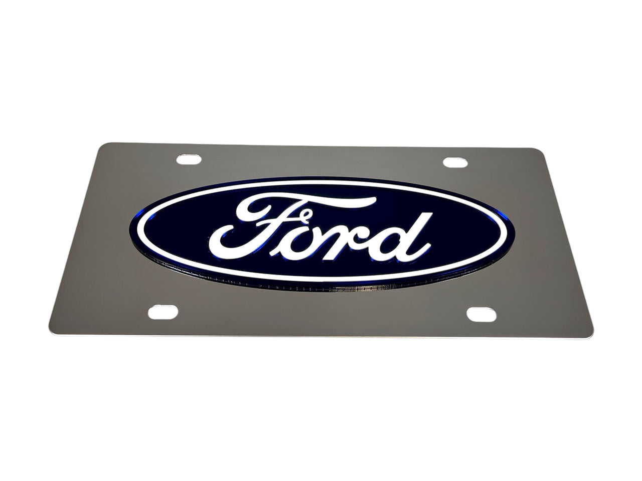 Ford Oval Stainless Steel License Plate