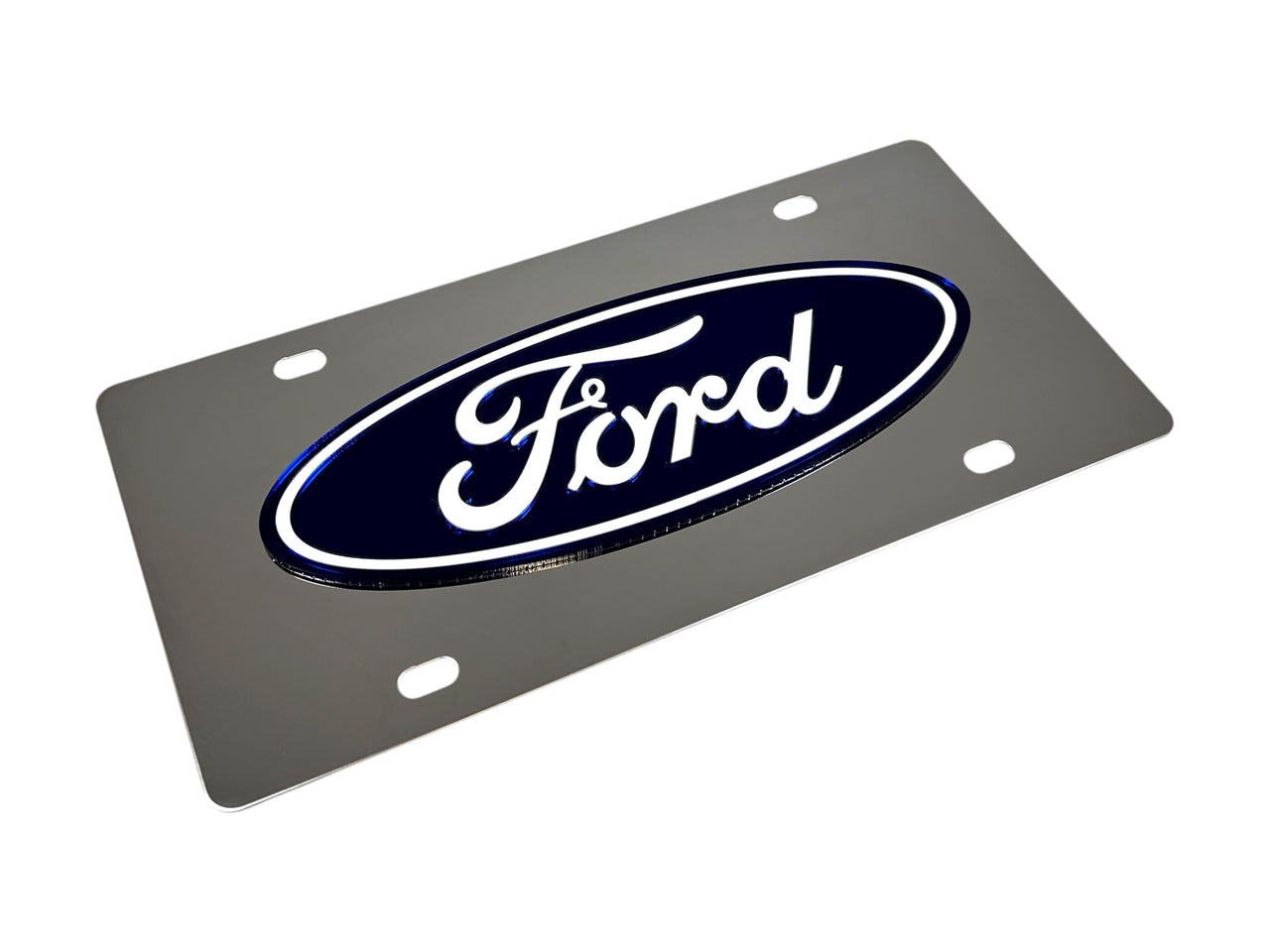 Ford Oval Stainless Steel License Plate