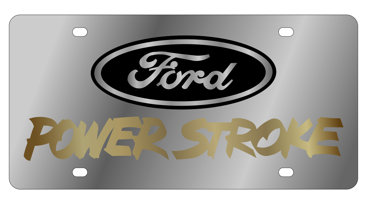 Ford Power Stroke Stainless Steel License Plate