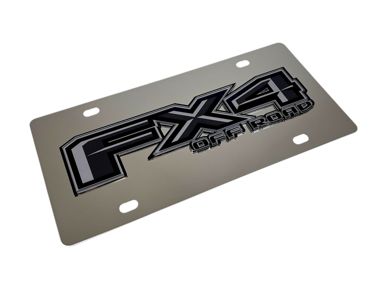 Ford FX4 Monochromatic Stainless Steel License Plate