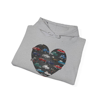 Personalized Unisex Chevy Trucks Heart Pullover Hoodie