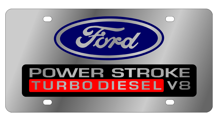 Ford Power Stroke Stainless Steel License Plate