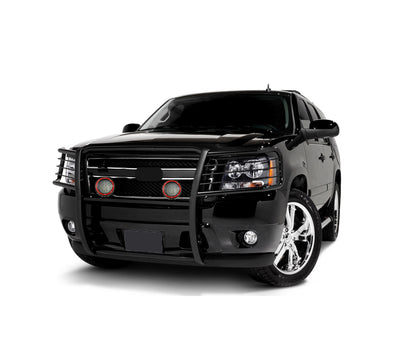 2007-2014 Chevrolet Avalanche Grille Guard Kit Modular Pair  of 5.3" Dia. LED Flood Lights w/ Red Trim Rings Wiring Harness  and Switch | Black Horse Off Road - Image 8