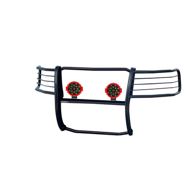 2007-2014 Chevrolet Avalanche Grille Guard Kit Modular Incl. pair of 7.0"Dia.  LED  Lights w/Red Trim Rings w/ Wiring Harness and Switch | Black Horse Off Road - Image 7