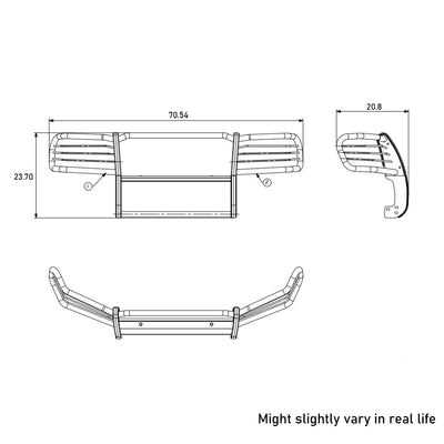 2005-2010 Jeep Grand Cherokee Grille Guard Kit Modular Pair  of 5.3" Dia. LED Flood Lights w/ Black Trim Rings Wiring Harness  and Switch | Black Horse Off Road - Image 5
