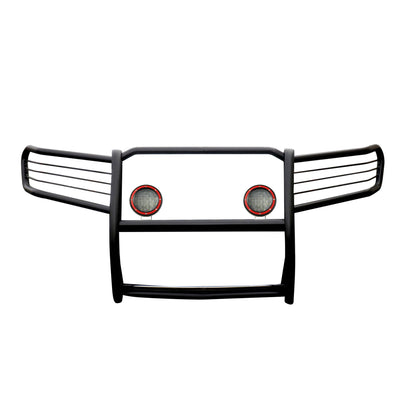 2011-2021 Jeep Grand Cherokee Grille Guard Kit Modular Pair  of 5.3" Dia. LED Flood Lights w/ Red Trim Rings Wiring Harness  and Switch | Black Horse Off Road - Image 5
