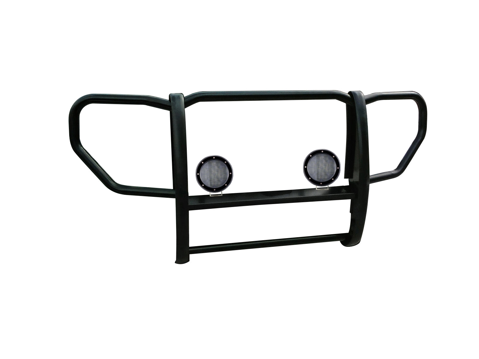2008-2012 Jeep Liberty Grille Guard Kit 1-Piece Pair  of 5.3" Dia. LED Flood Lights w/ Black Trim Rings Wiring Harness  and Switch | Black Horse Off Road - Image 10