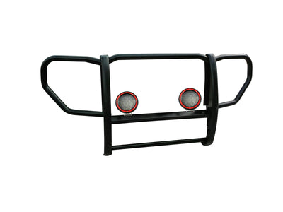 2008-2012 Jeep Liberty Grille Guard Kit 1-Piece Pair  of 5.3" Dia. LED Flood Lights w/ Red Trim Rings Wiring Harness  and Switch | Black Horse Off Road - Image 10