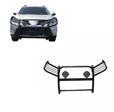 2006-2018 Toyota Rav4 Grille Guard Kit Modular Incl. pair of 7.0"Dia.  LED  Lights w/ Black Trim Rings w/ Wiring Harness and Switch | Black Horse Off Road - Image 1