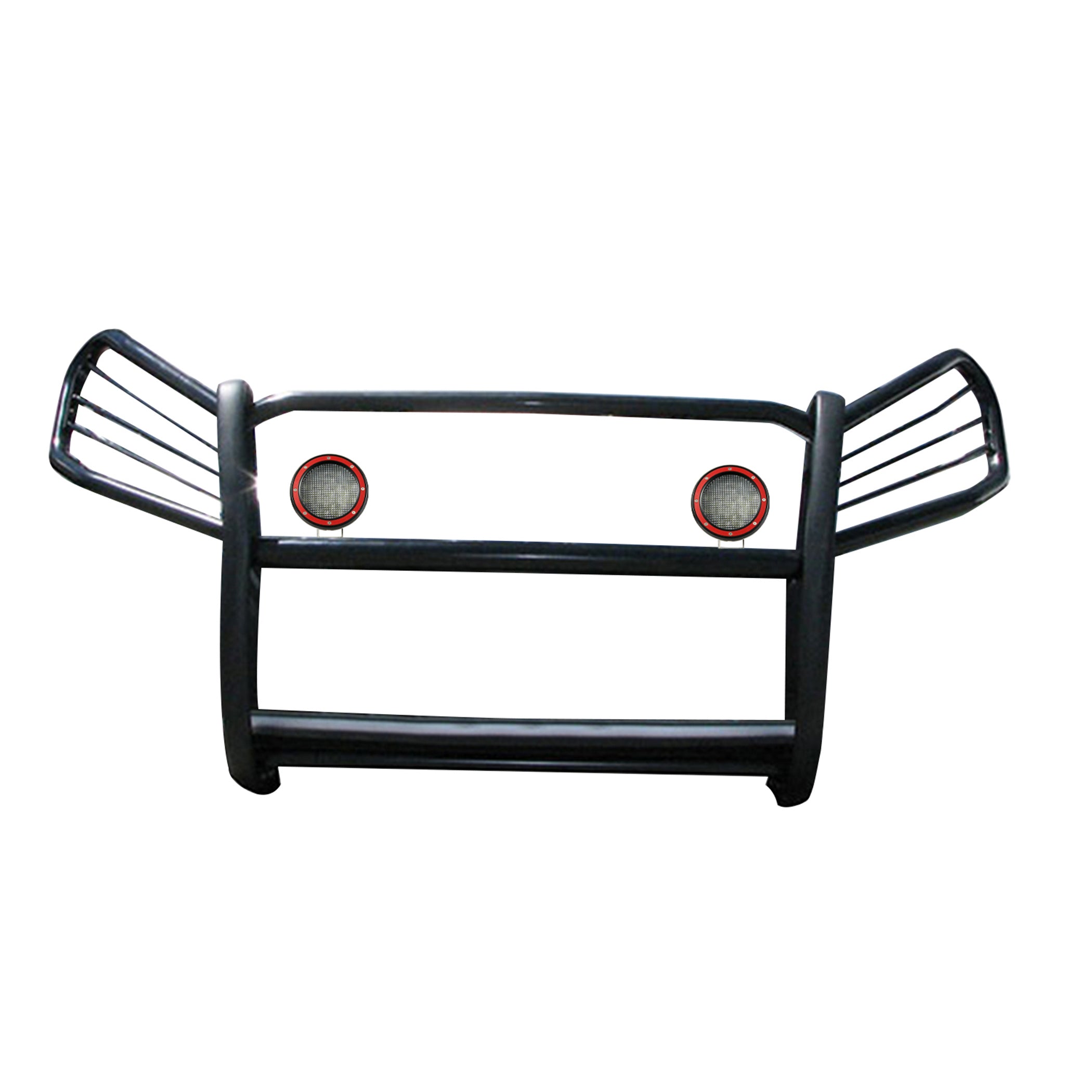 2006-2018 Toyota Rav4 Grille Guard Kit Modular Pair  of 5.3" Dia. LED Flood Lights w/ Red Trim Rings Wiring Harness  and Switch | Black Horse Off Road - Image 5