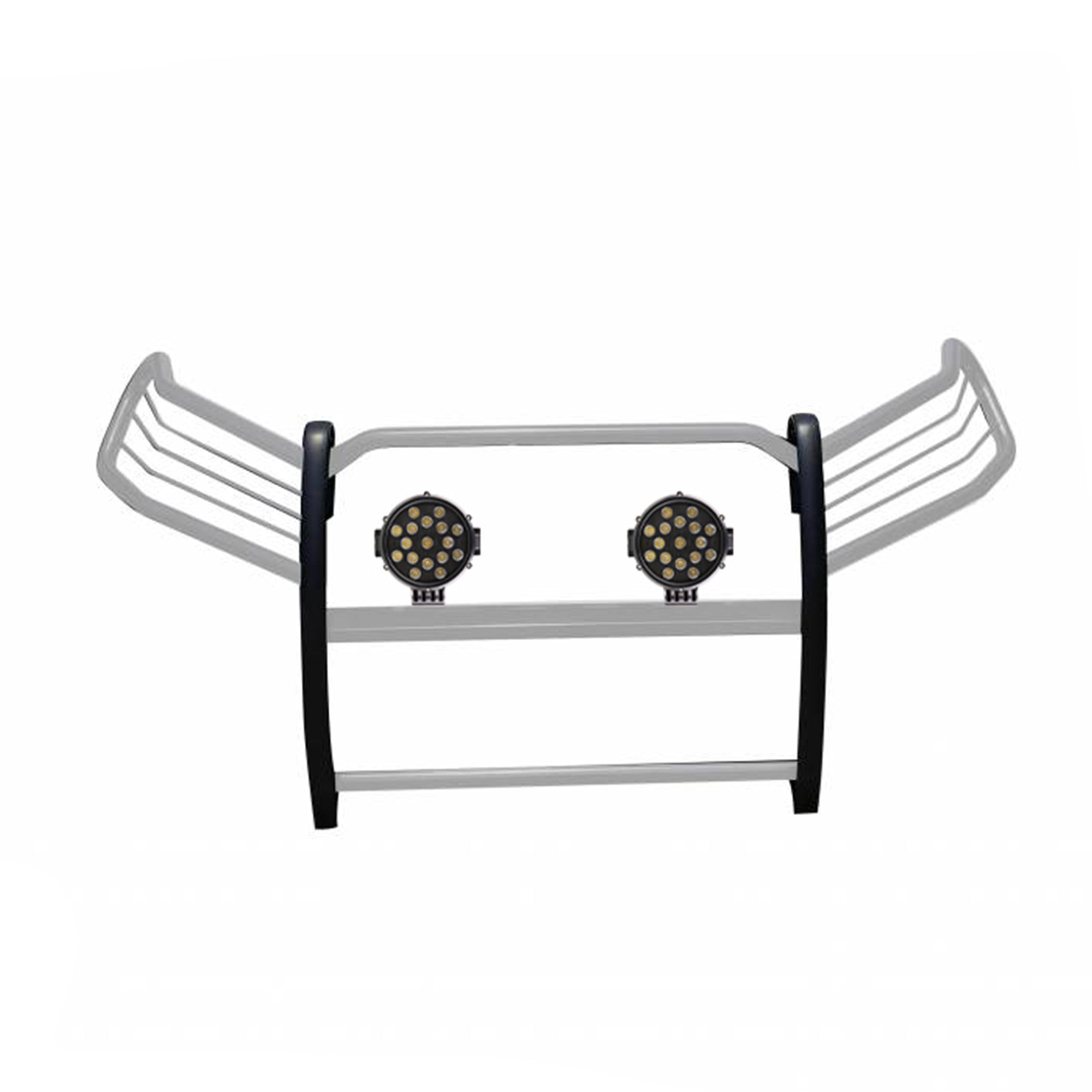 2019-2024 Toyota Rav4 Grille Guard Kit Modular Incl. pair of 7.0"Dia.  LED  Lights w/ Black Trim Rings w/ Wiring Harness and Switch | Black Horse Off Road - Image 1