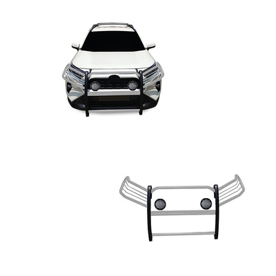2019-2024 Toyota Rav4 Grille Guard Kit Modular Pair  of 5.3" Dia. LED Flood Lights w/ Black Trim Rings Wiring Harness  and Switch | Black Horse Off Road - Image 1