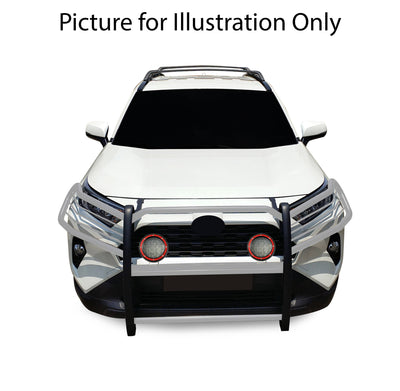 2019-2024 Toyota Rav4 Grille Guard Kit Modular Pair  of 5.3" Dia. LED Flood Lights w/ Red Trim Rings Wiring Harness  and Switch | Black Horse Off Road - Image 8