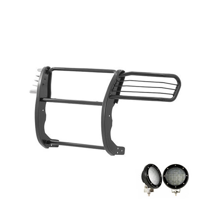 2005-2015 Toyota Tacoma Grille Guard Kit Modular Pair  of 5.3" Dia. LED Flood Lights w/ Black Trim Rings Wiring Harness  and Switch | Black Horse Off Road - Image 7