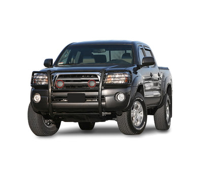 2005-2015 Toyota Tacoma Grille Guard Kit Modular Pair  of 5.3" Dia. LED Flood Lights w/ Red Trim Rings Wiring Harness  and Switch | Black Horse Off Road - Image 8