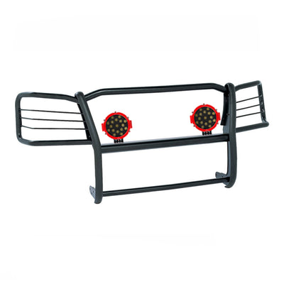 2005-2015 Toyota Tacoma Grille Guard Kit Modular Incl. pair of 7.0"Dia.  LED  Lights w/Red Trim Rings w/ Wiring Harness and Switch | Black Horse Off Road - Image 5