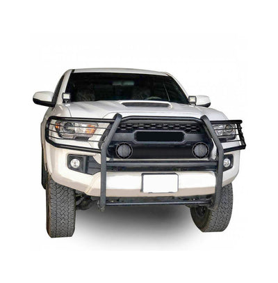 2016-2023 Toyota Tacoma Grille Guard Kit Modular Pair  of 5.3" Dia. LED Flood Lights w/ Black Trim Rings Wiring Harness  and Switch | Black Horse Off Road - Image 7