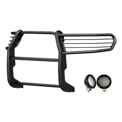 2016-2023 Toyota Tacoma Grille Guard Kit Modular Pair  of 5.3" Dia. LED Flood Lights w/ Black Trim Rings Wiring Harness  and Switch | Black Horse Off Road - Image 9