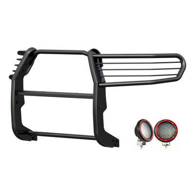 2016-2023 Toyota Tacoma Grille Guard Kit Modular Pair  of 5.3" Dia. LED Flood Lights w/ Red Trim Rings Wiring Harness  and Switch | Black Horse Off Road - Image 9