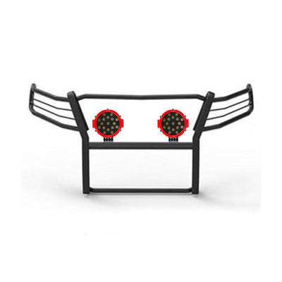 2016-2023 Toyota Tacoma Grille Guard Kit Modular Incl. pair of 7.0"Dia.  LED  Lights w/Red Trim Rings w/ Wiring Harness and Switch | Black Horse Off Road - Image 5