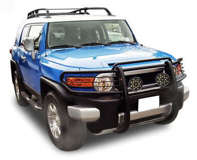 2007-2014 Toyota Fj Cruiser Grille Guard Kit Modular Incl. pair of 7.0"Dia.  LED  Lights w/ Black Trim Rings w/ Wiring Harness and Switch | Black Horse Off Road - Image 3