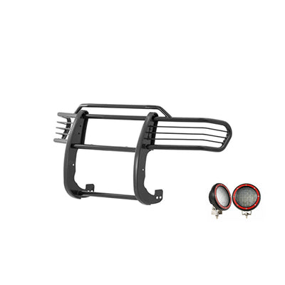 2007-2014 Toyota Fj Cruiser Grille Guard Kit Modular Pair  of 5.3" Dia. LED Flood Lights w/ Red Trim Rings Wiring Harness  and Switch | Black Horse Off Road - Image 8