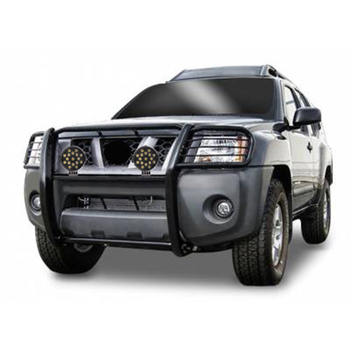 2005-2015 Nissan Xterra Grille Guard Kit Modular Incl. pair of 7.0"Dia.  LED  Lights w/ Black Trim Rings w/ Wiring Harness and Switch | Black Horse Off Road - Image 4