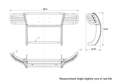 2005-2015 Nissan Xterra Grille Guard Kit Modular Pair  of 5.3" Dia. LED Flood Lights w/ Red Trim Rings Wiring Harness  and Switch | Black Horse Off Road - Image 6